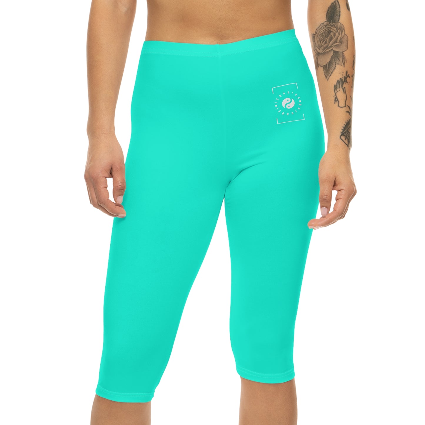 Neon Teal #11ffe3 - Capri Shorts