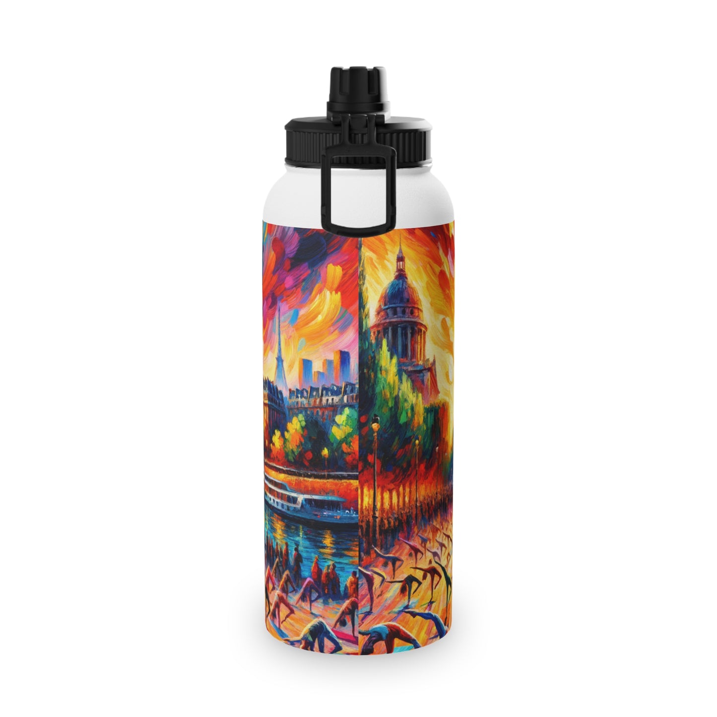 Parisian Yoga Chic - Sports Water Bottle