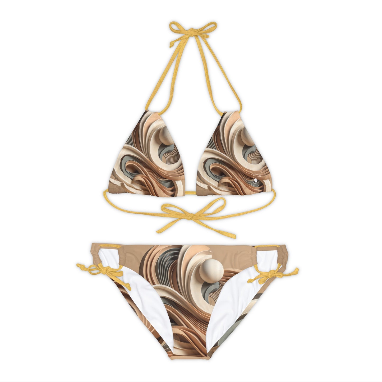 "Hepworth Hues: An Earth Tone Symphony" - Lace-up Bikini Set