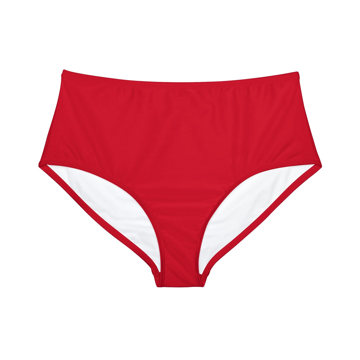 #D10927 Scarlet Red - High Waisted Bikini Bottom