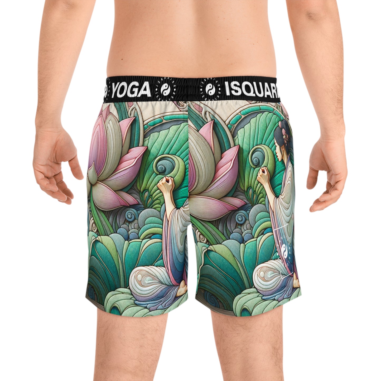 "Lotus Echo Serenity" - Swim Shorts (Mid-Length) for Men