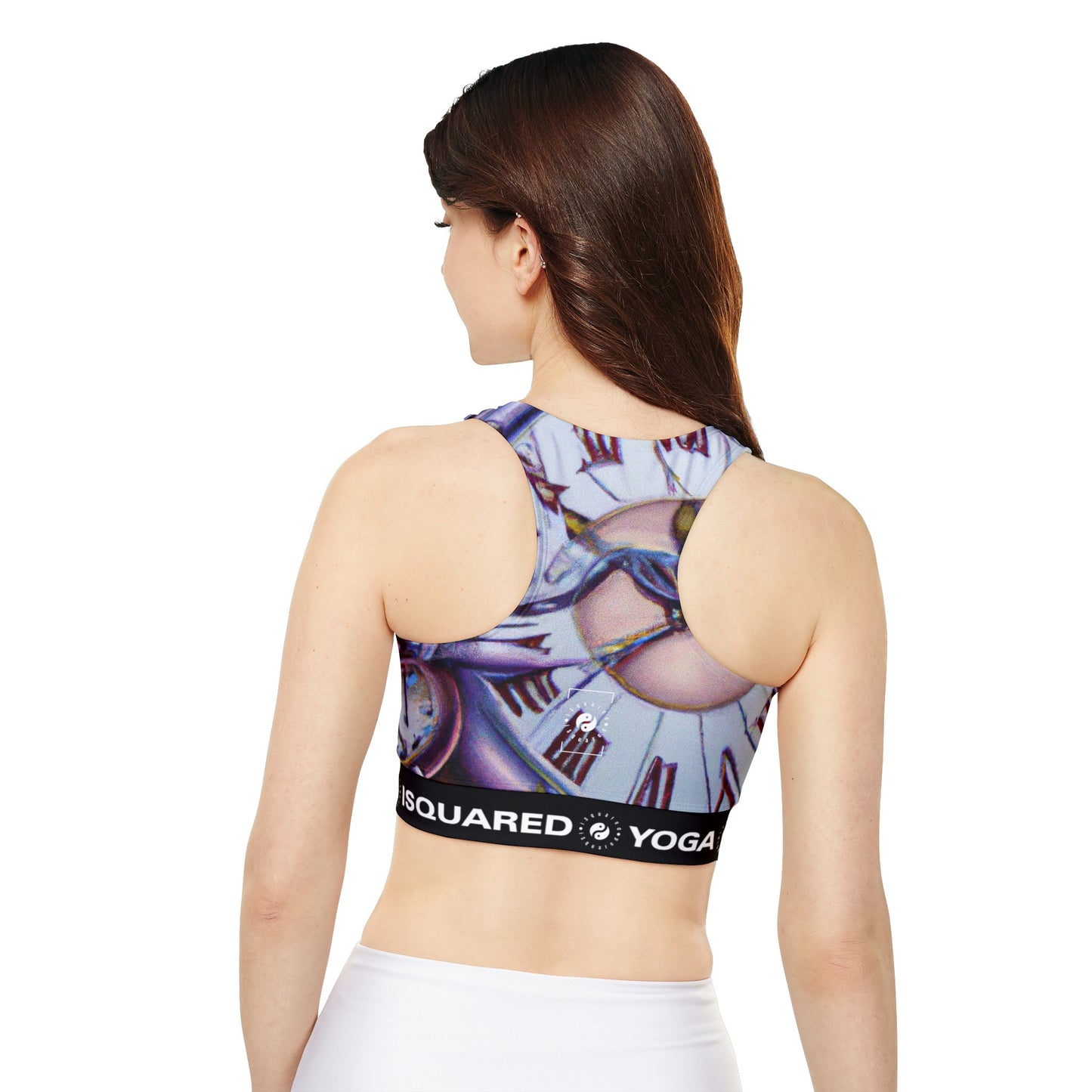 "Chrono Illusionist's Liquid Riddle" - Lined & Padded Sports Bra