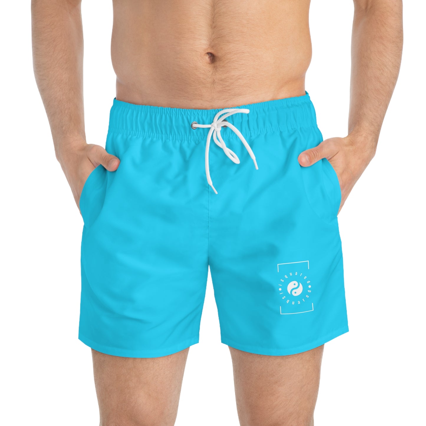 #04D9FF  Neon Blue - Swim Trunks for Men