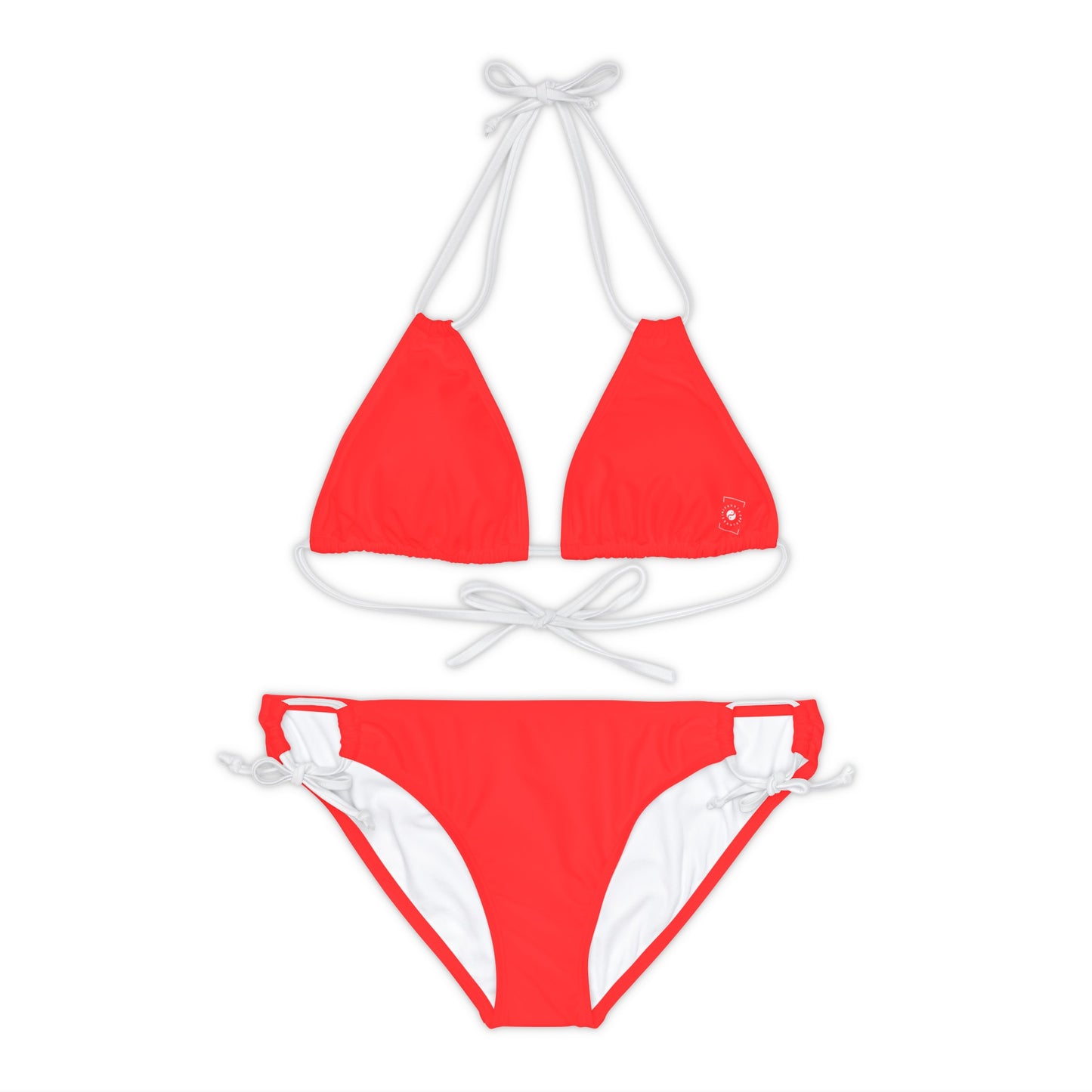 Bright Red FF3131 - Lace-up Bikini Set