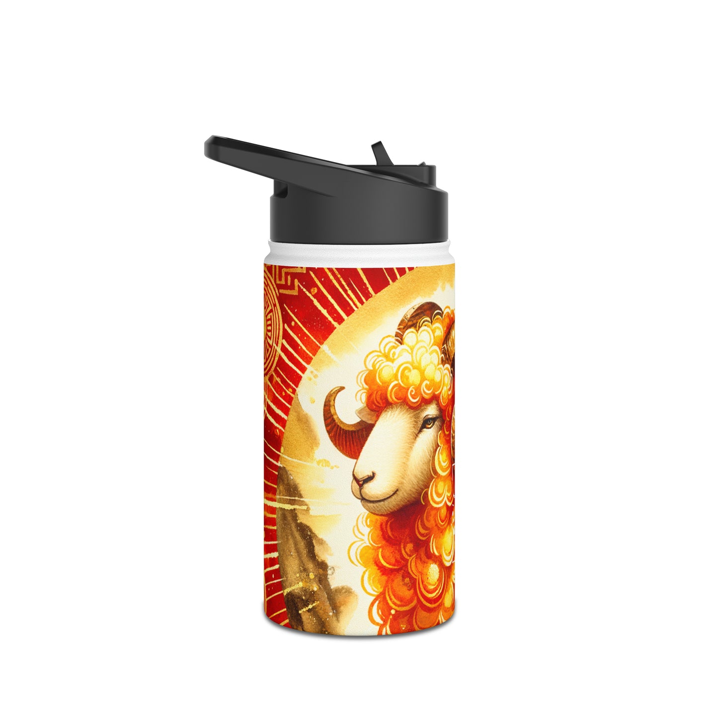 "Auspicious Gold of Divine Ewe: A Lunar New Year Revelry" - Water Bottle