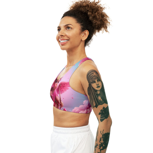 "Bold Blush: A Cupid's Love Affair" - Seamless Sports Bra