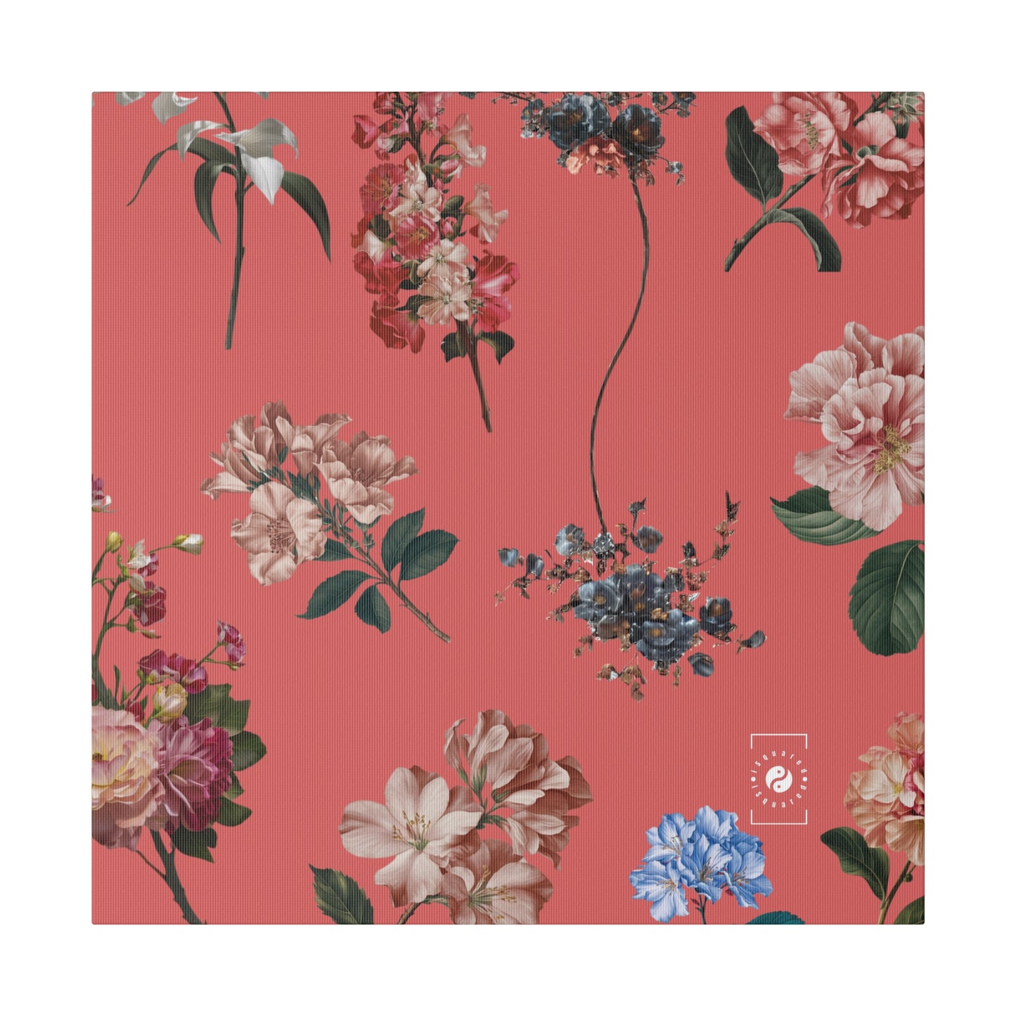 Botanicals on Coral - Art Print Canvas