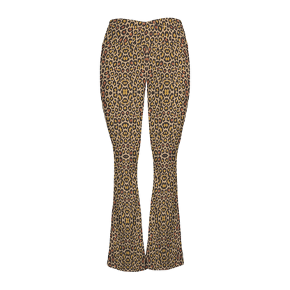 Wild Leopards - Cross Waisted Flair Leggings