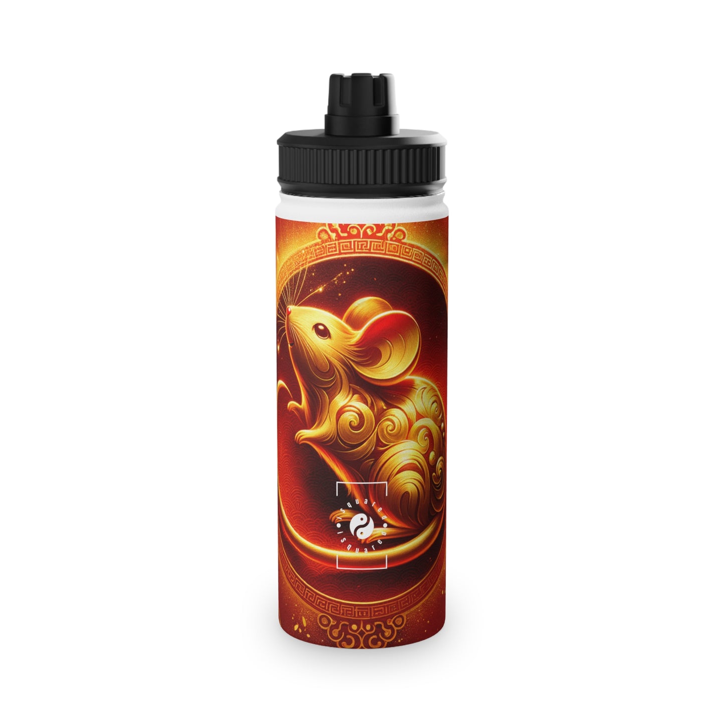 "Golden Emissary: A Lunar New Year's Tribute" - Sports Water Bottle