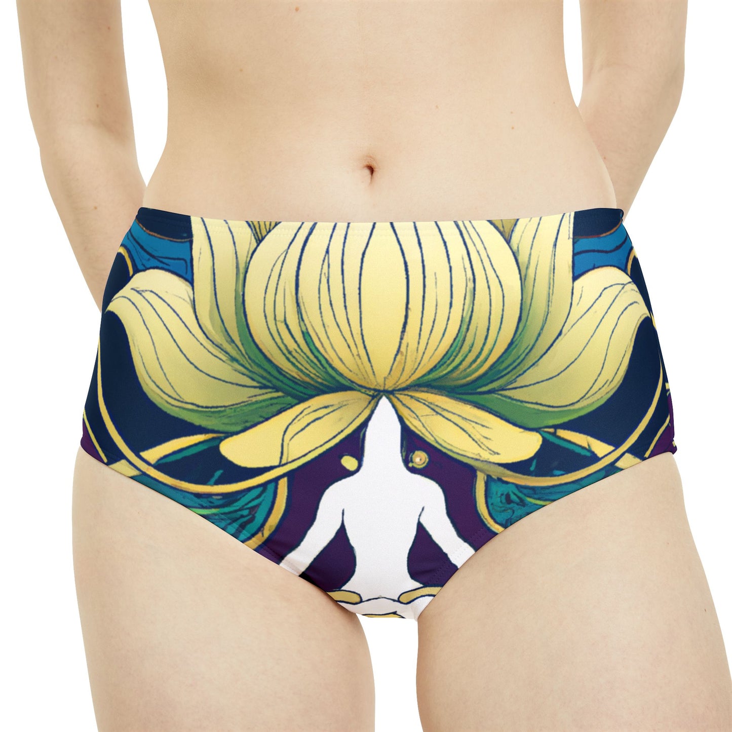 "Lotus Serenity Dance" - High Waisted Bikini Bottom