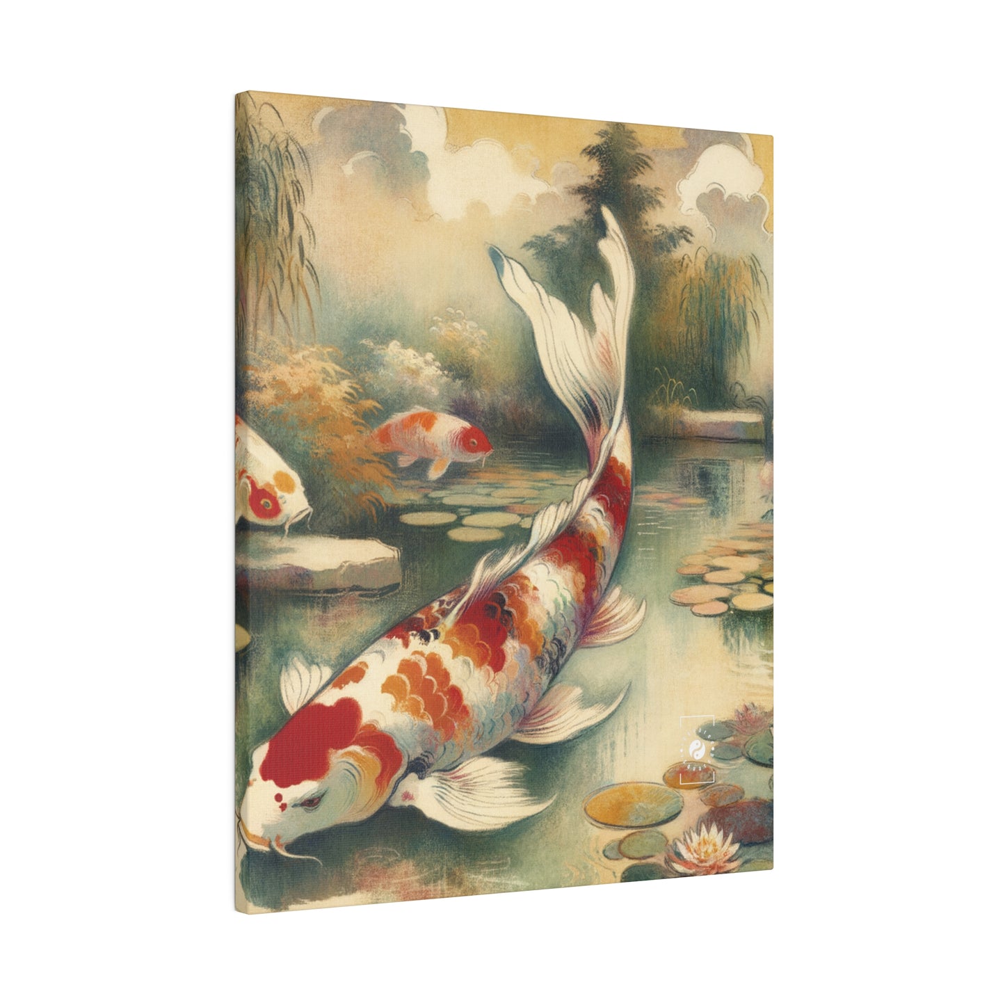 Koi Lily Pond - Art Print Canvas