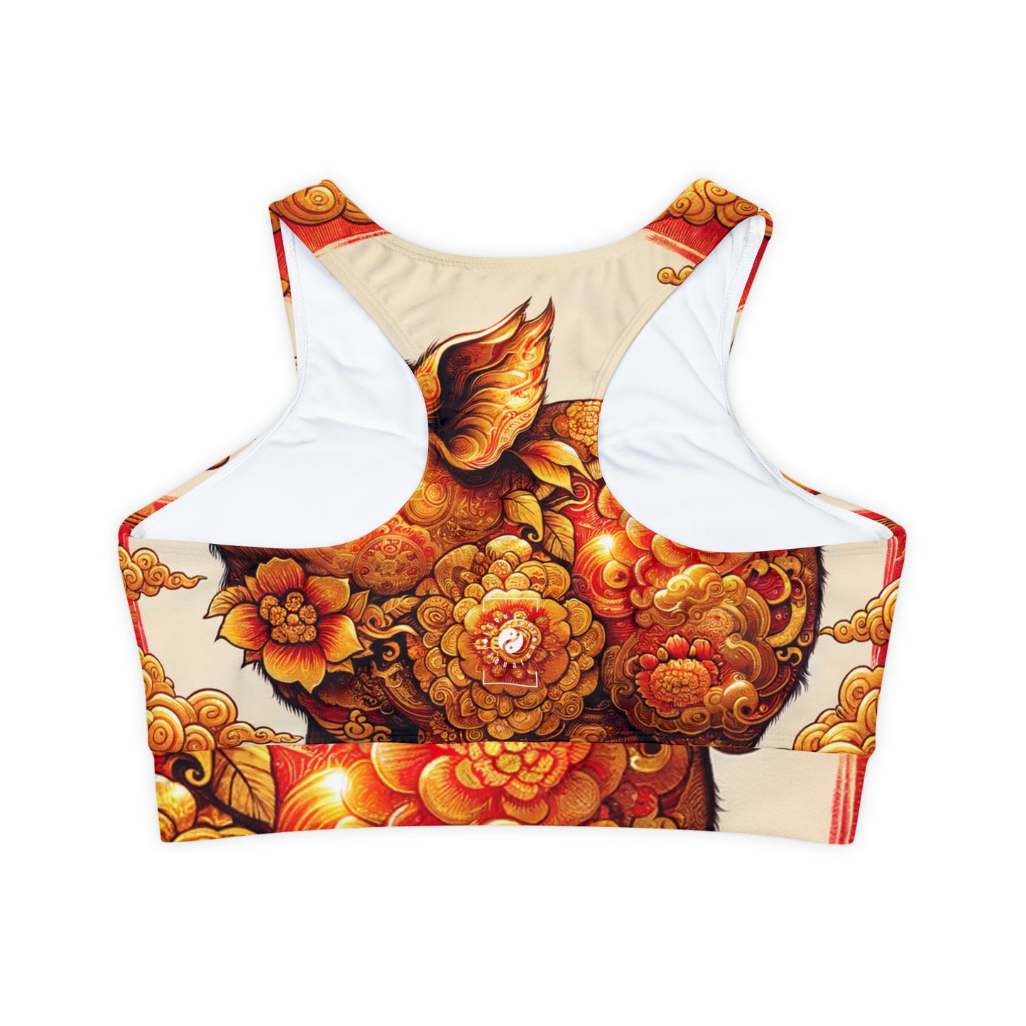 "Golden Prosperity: The Divine Boar Celebration" - Soutien-gorge de sport doublé et rembourré