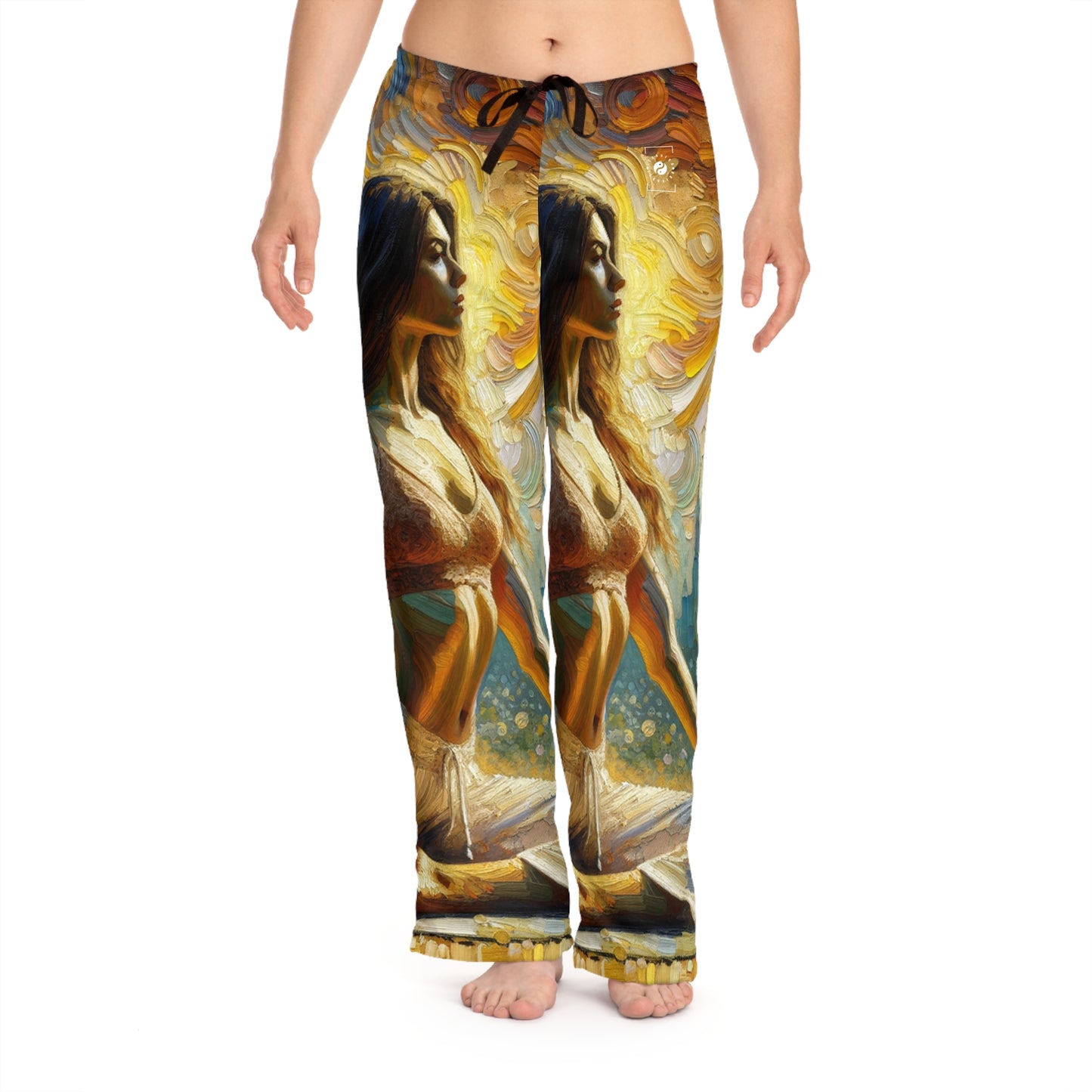 "Golden Warrior: A Tranquil Harmony" - Pantalon lounge femme