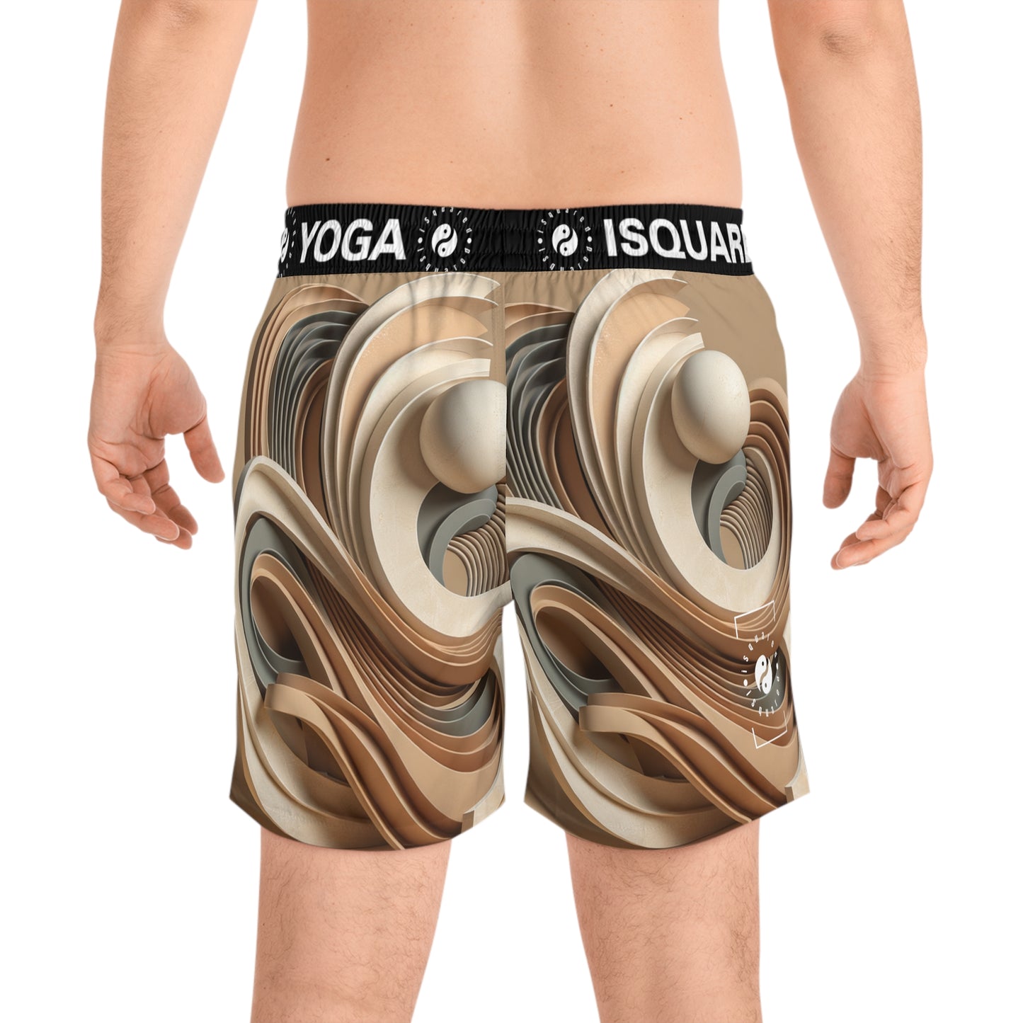 "Hepworth Hues: An Earth Tone Symphony" - Swim Shorts (Mid-Length) for Men