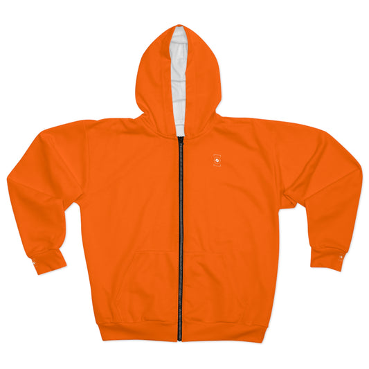 Orange fluo #FF6700 - Sweat à capuche zippé