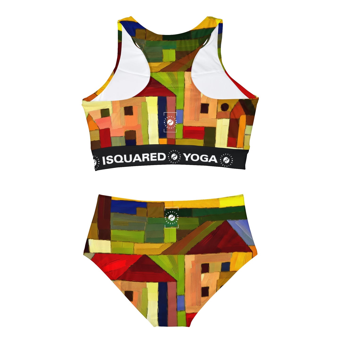 "Adobes de terre dans les teintes de Hundertwasser" - Ensemble de bikini de yoga chaud