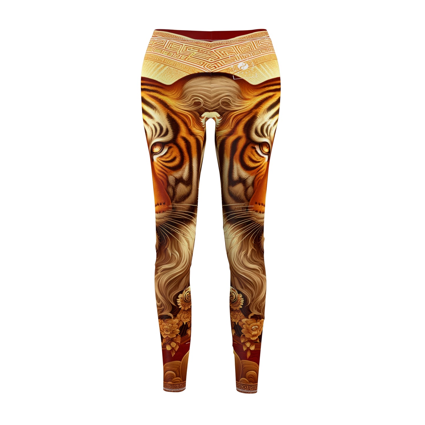 "Golden Majesty: Ascension of the Lunar Tiger" - Casual Leggings