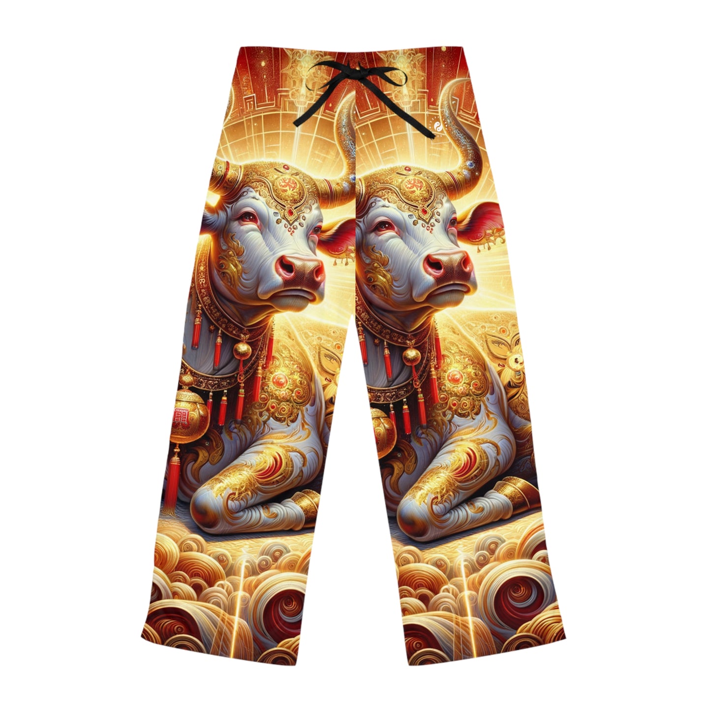 "Golden Euphoria: A Dance of the Divine Bovine" - Women lounge pants