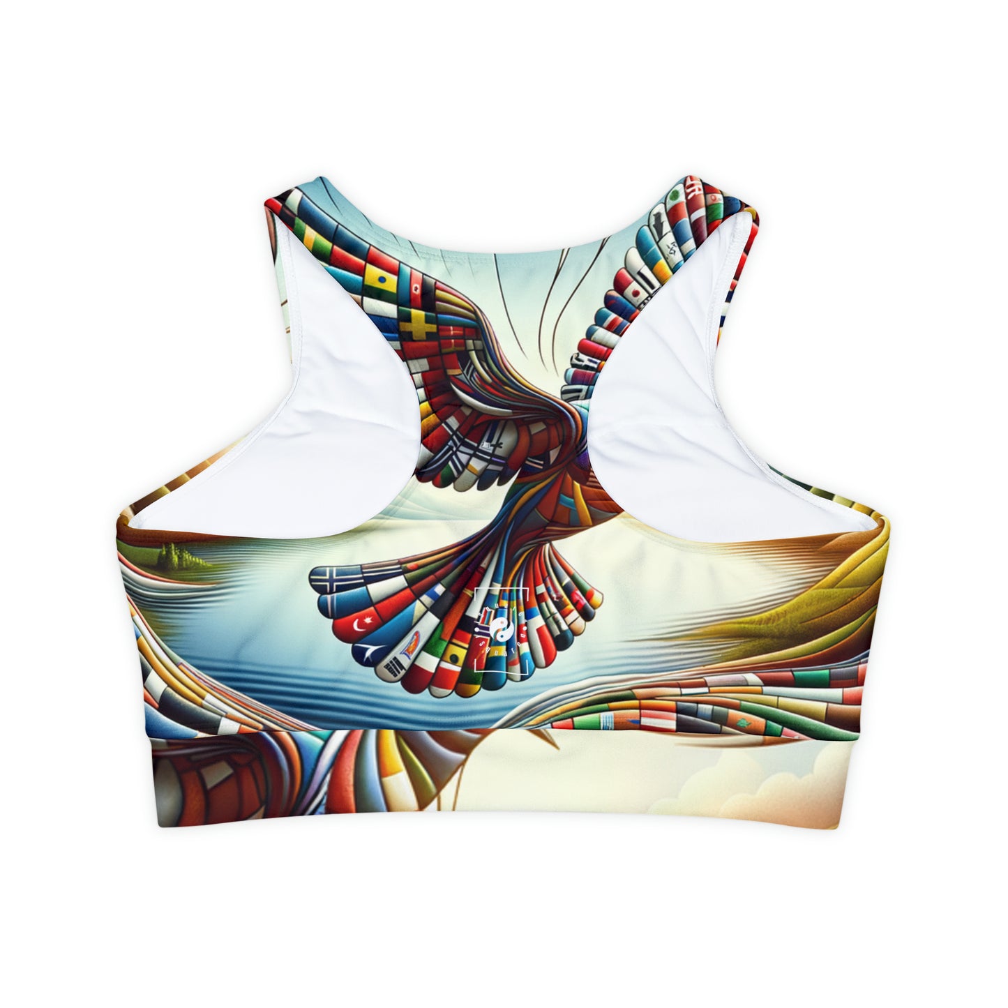 "Global Tapestry of Tranquility" - Soutien-gorge de sport doublé et rembourré