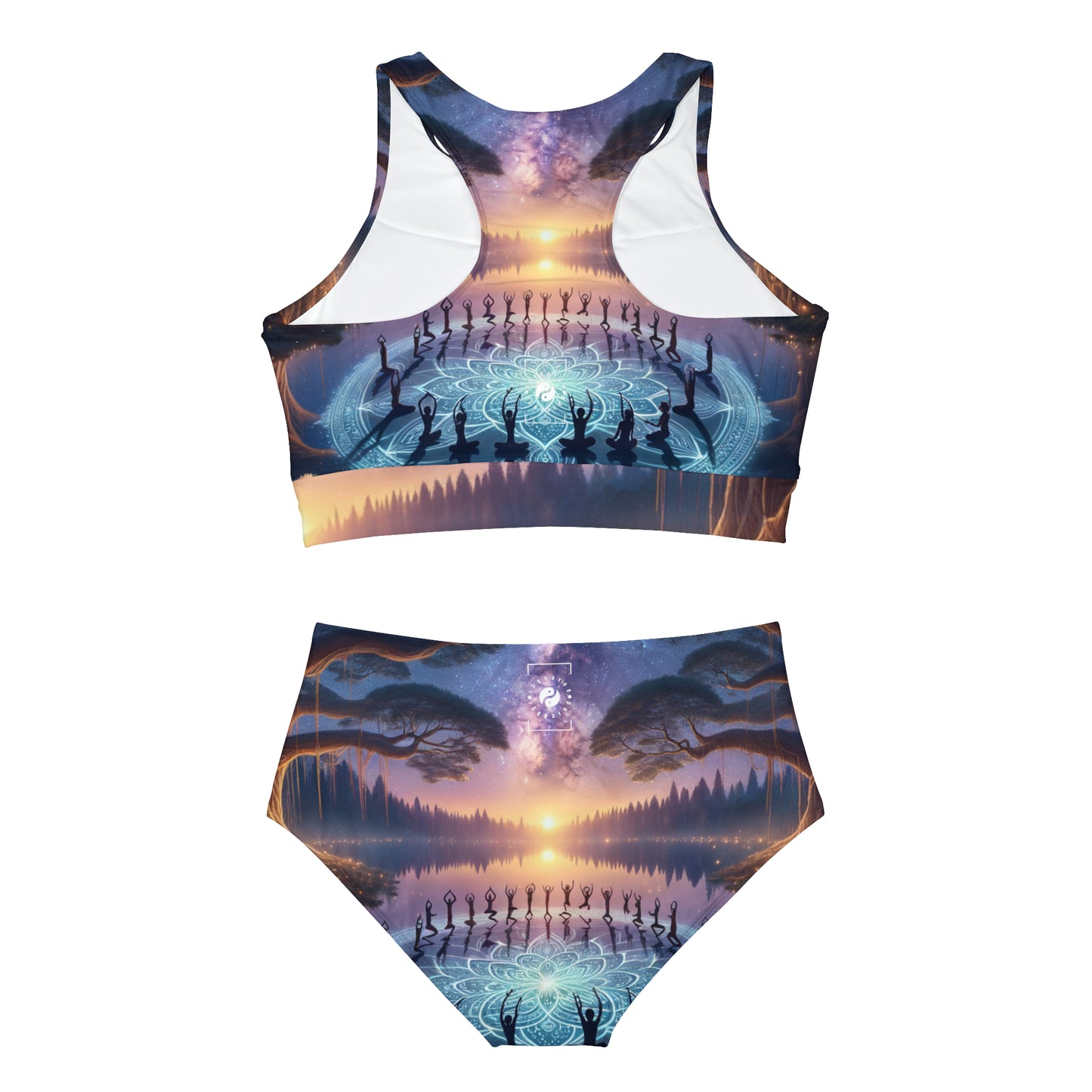 "Celestial Serenity: Mandala's Reflection" - Hot Yoga Bikini Set