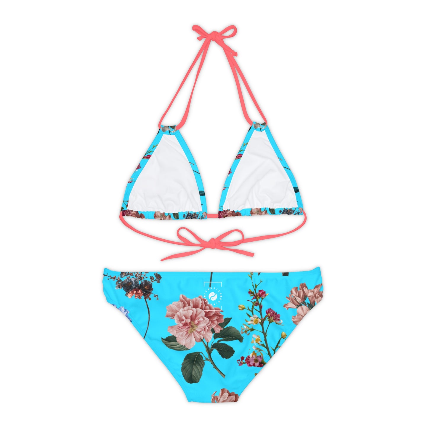 Botanicals on Azure - Lace-up Bikini Set