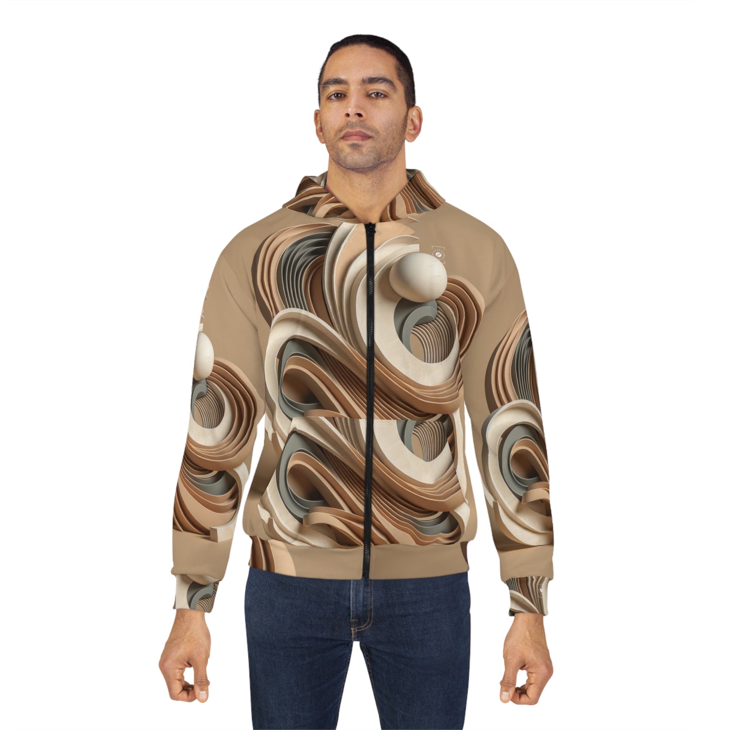 "Hepworth Hues: An Earth Tone Symphony" - Zip Hoodie