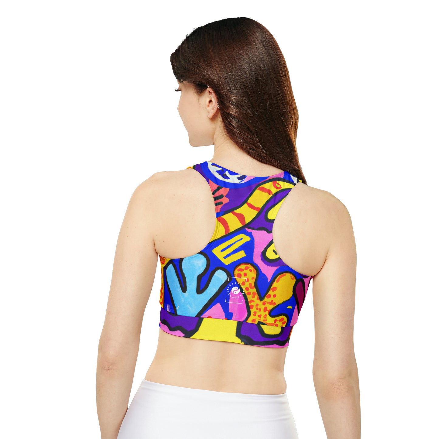 "Symbolic Jamboree" - Lined & Padded Sports Bra