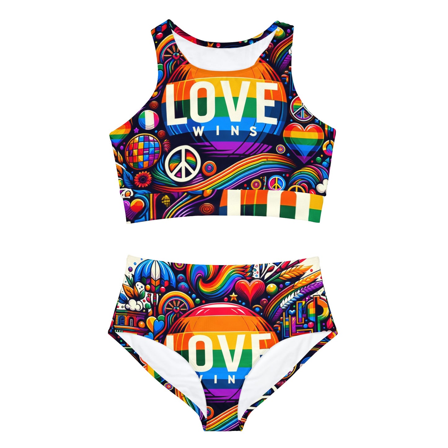 LOVE WINS - Ensemble de bikini de yoga chaud