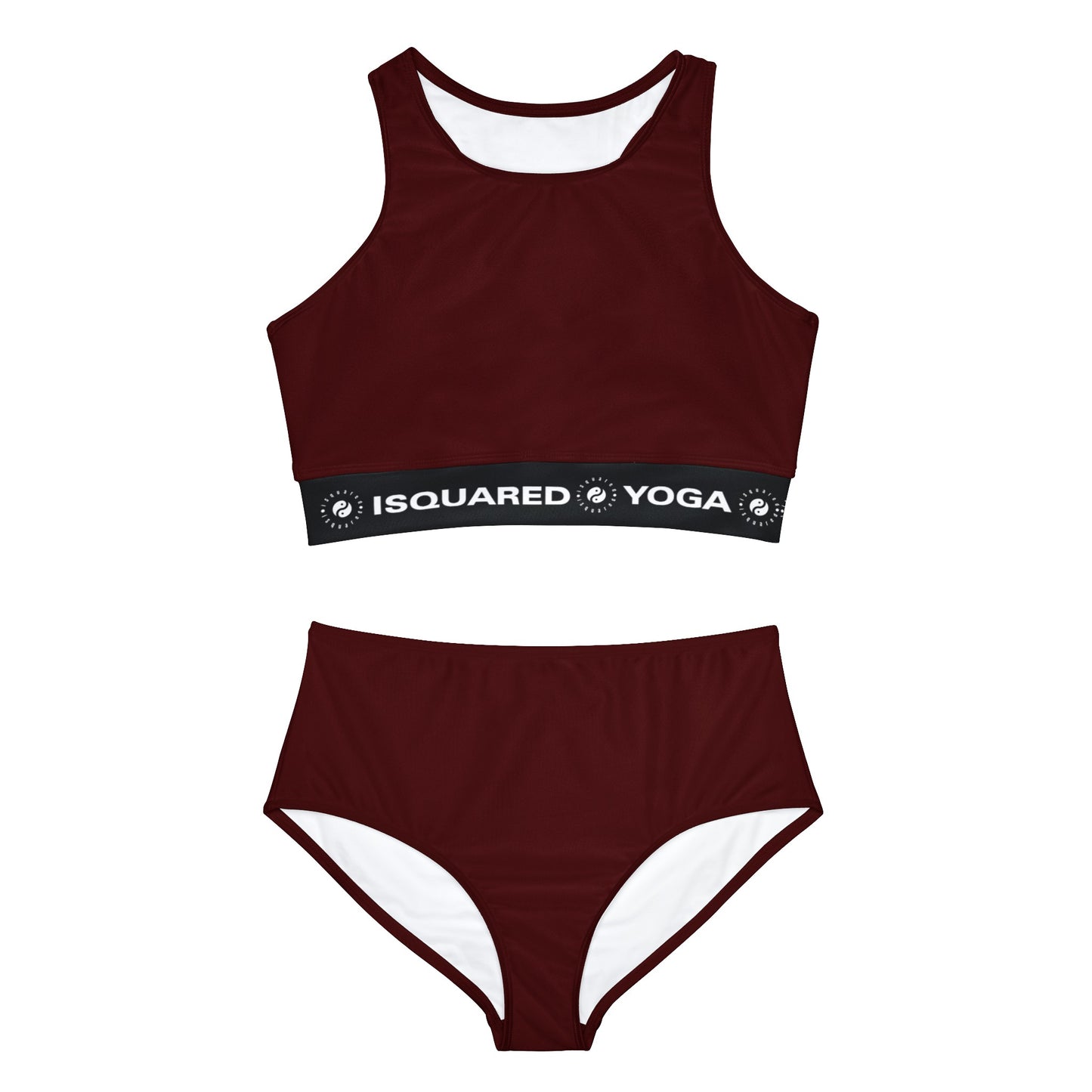 Rouge à lèvres rouge - Ensemble de bikini de yoga chaud