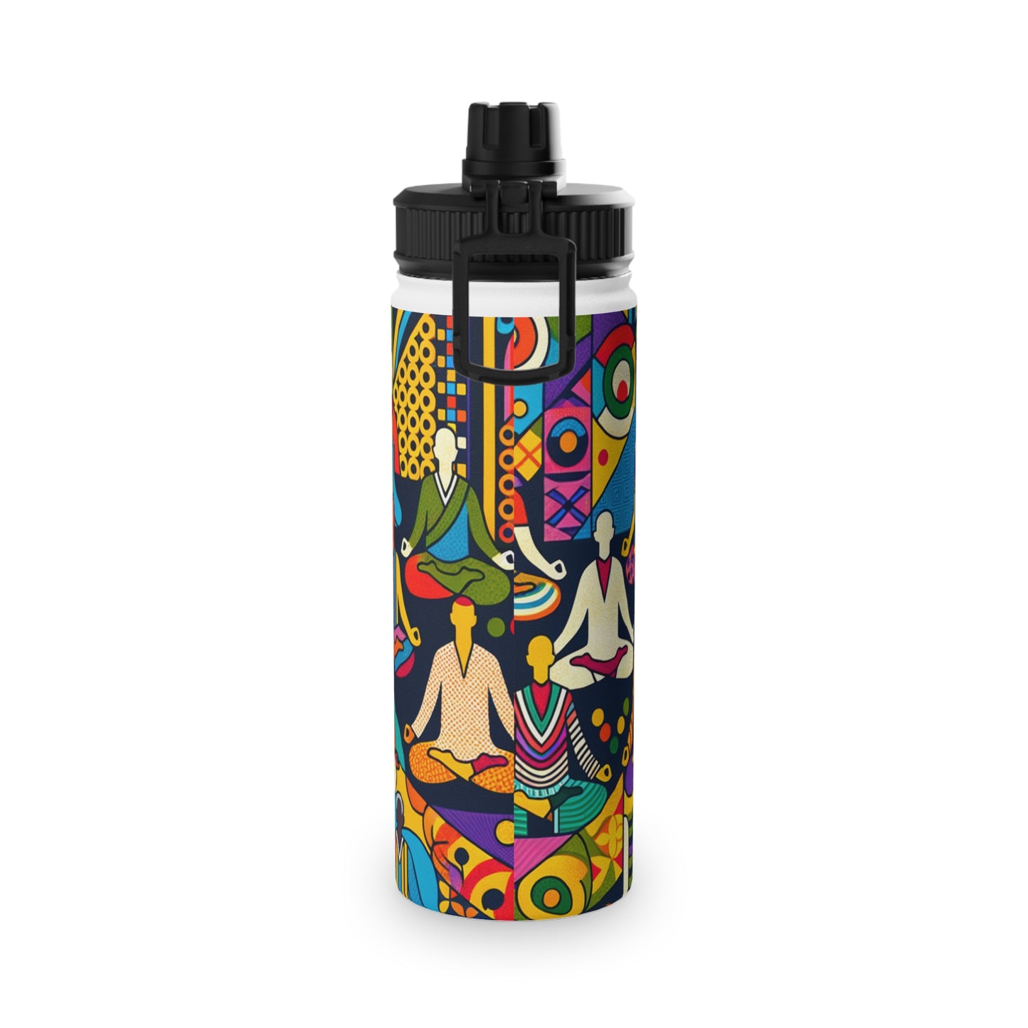 "Vibrant Sadana: Unleashing the Prana in Nouveau Réalité" - Sports Water Bottle