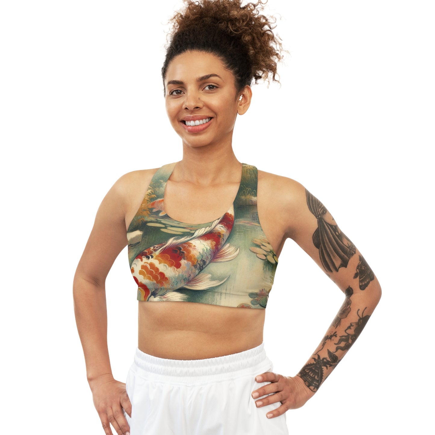 Koi Lily Pond - Seamless Sports Bra