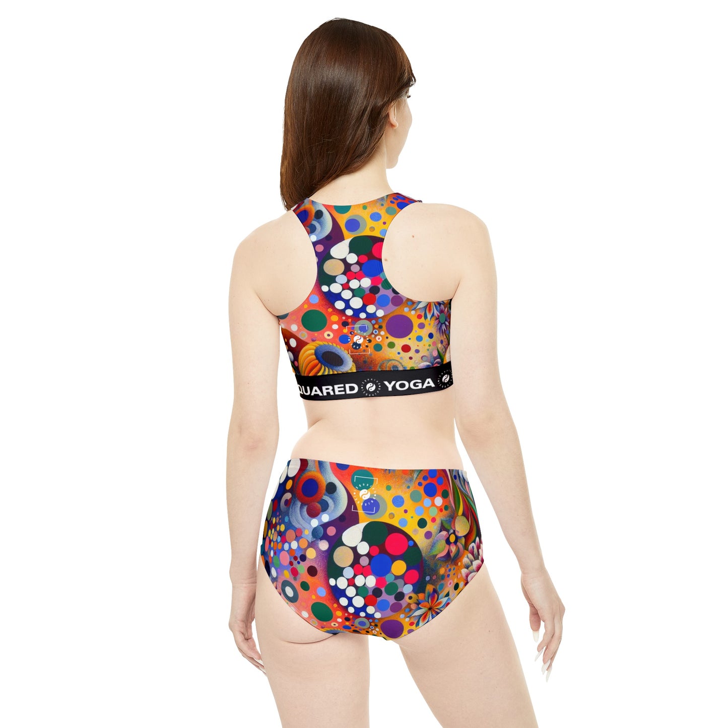 "Polka Petals in Yogic Surrealism: An Artistic Salute to Kusama and Kahlo" - Hot Yoga Bikini Set