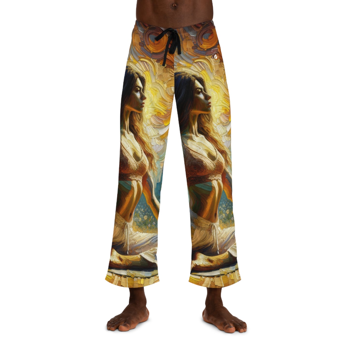 "Golden Warrior: A Tranquil Harmony" - men's Lounge Pants