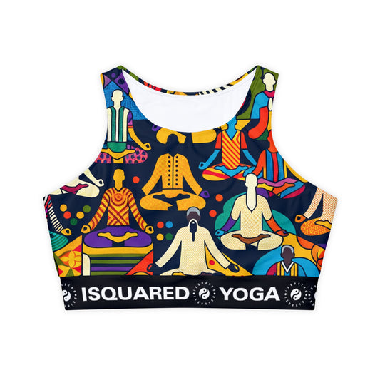 "Vibrant Sadana: Unleashing the Prana in Nouveau Réalité" - Lined & Padded Sports Bra