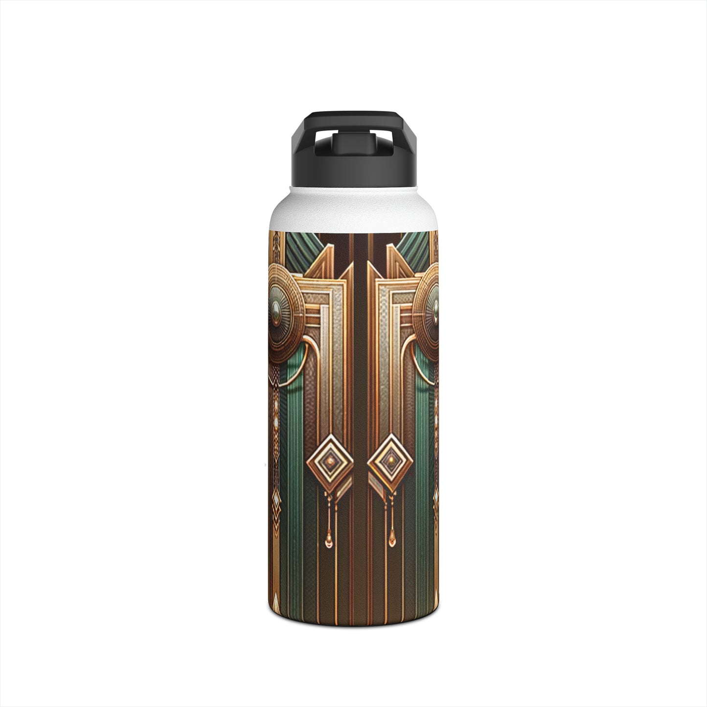 Deco Serenity: A Fusion of Opulence and Zen - Water Bottle