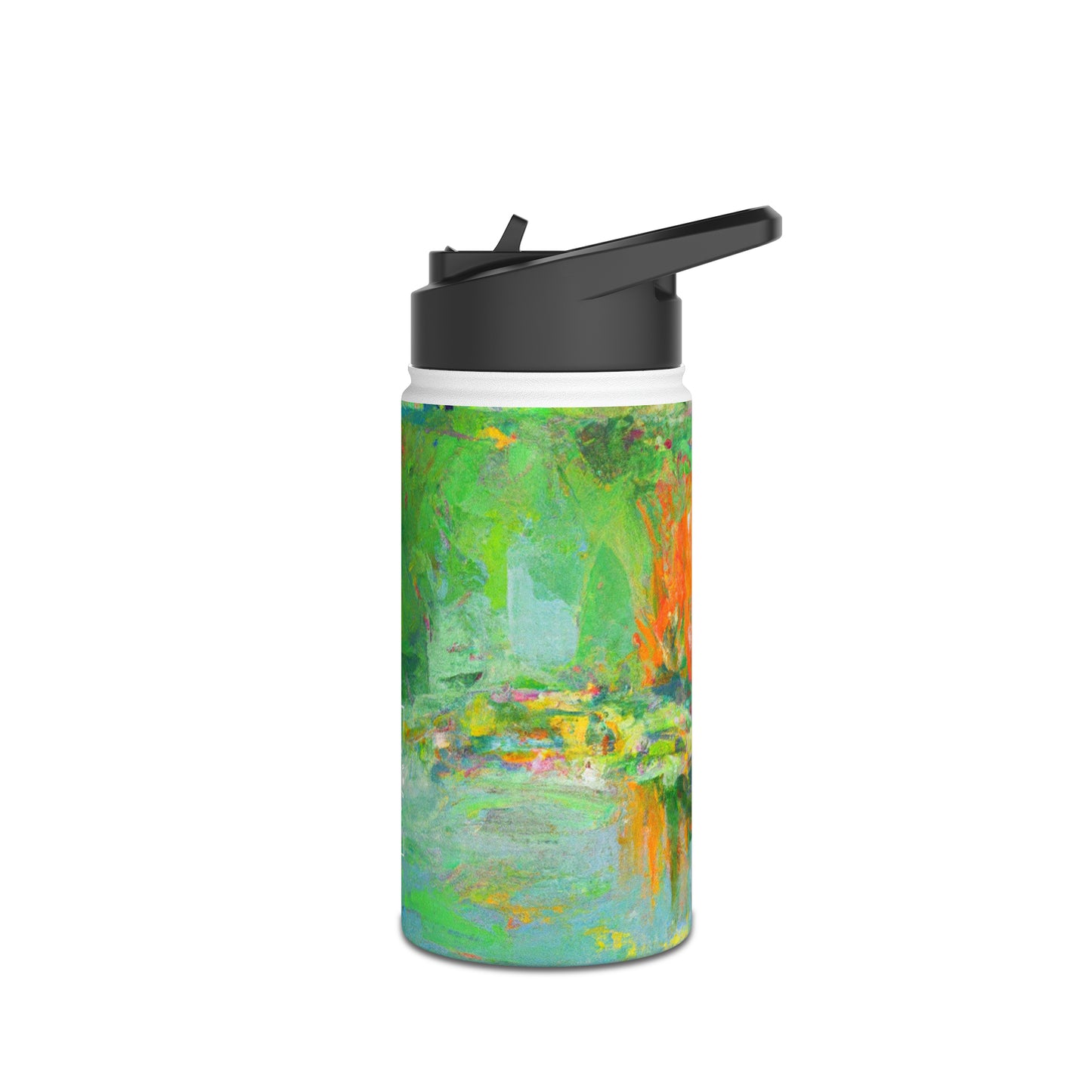 "Lily Aquarelle: Dusk Reflections" - Water Bottle