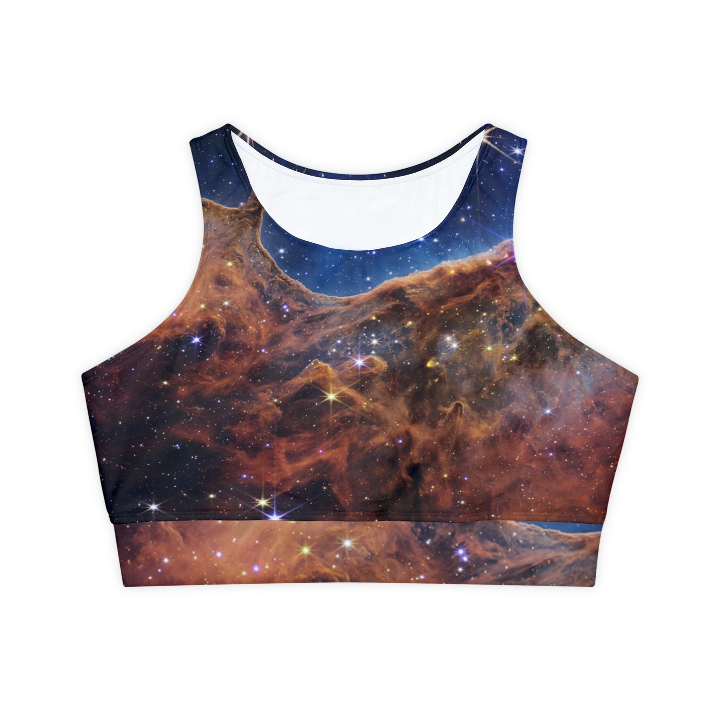 “Cosmic Cliffs” in the Carina Nebula (NIRCam Image) - JWST Collection - Lined & Padded Sports Bra