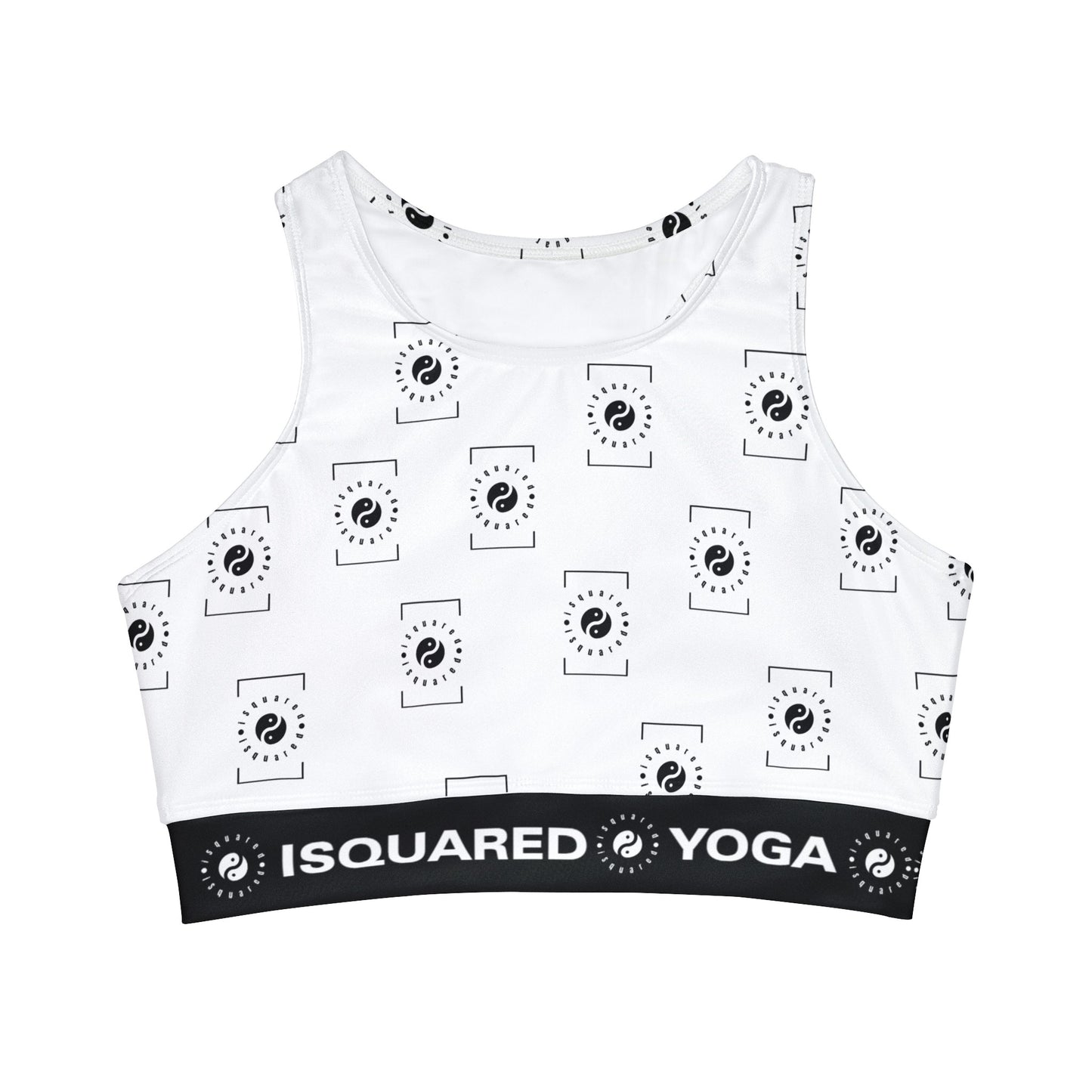 White iSquared Yoga - High Neck Crop Top