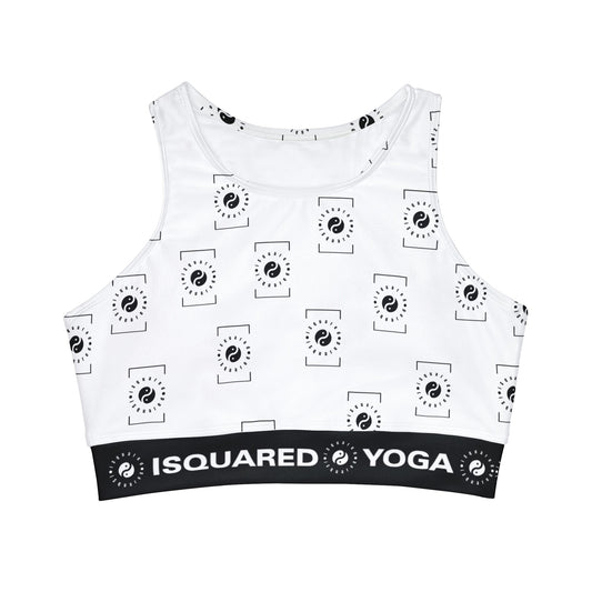 White iSquared Yoga - High Neck Crop Top