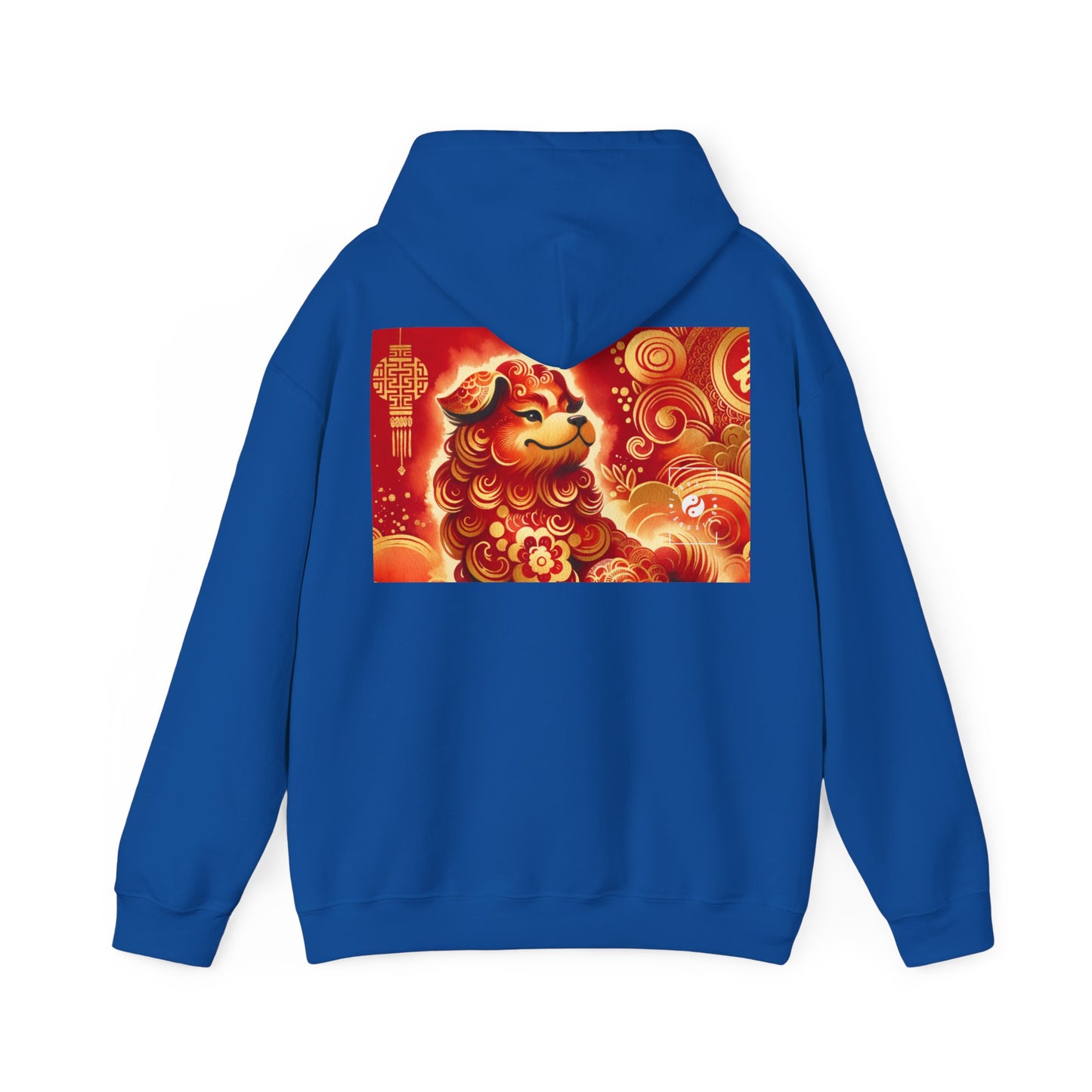 "Golden Canine Emissary on Crimson Tide: A Chinese New Year Odyssey" - Hoodie