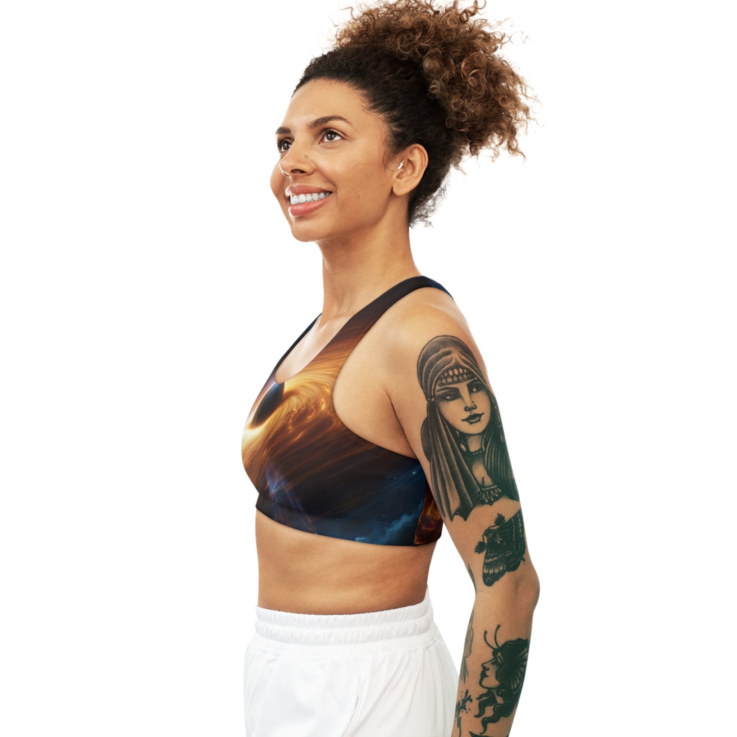 "Discs of Illumination: Black Hole Reverie" - Seamless Sports Bra