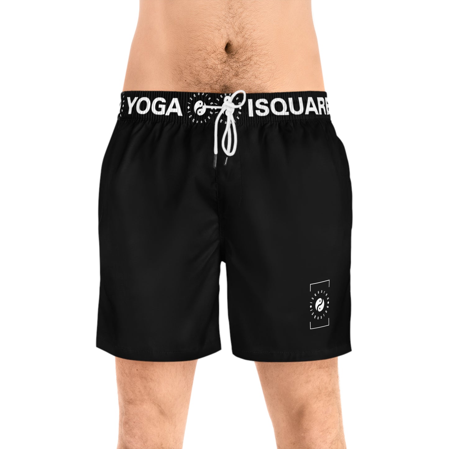 Pure Black - Swim Shorts (Mid-Length) for Men