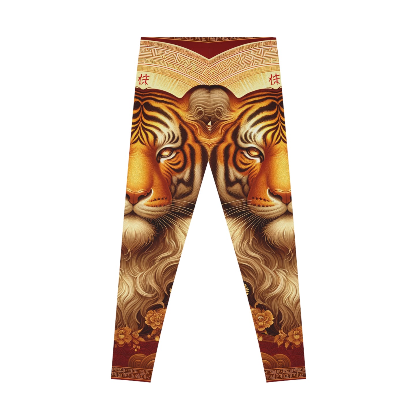 "Golden Majesty: Ascension of the Lunar Tiger" - Unisex Tights