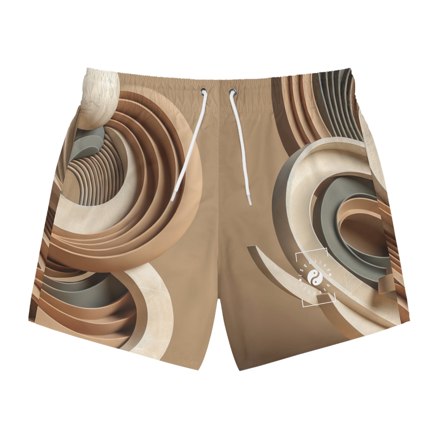 "Hepworth Hues: An Earth Tone Symphony" - Swim Trunks for Men