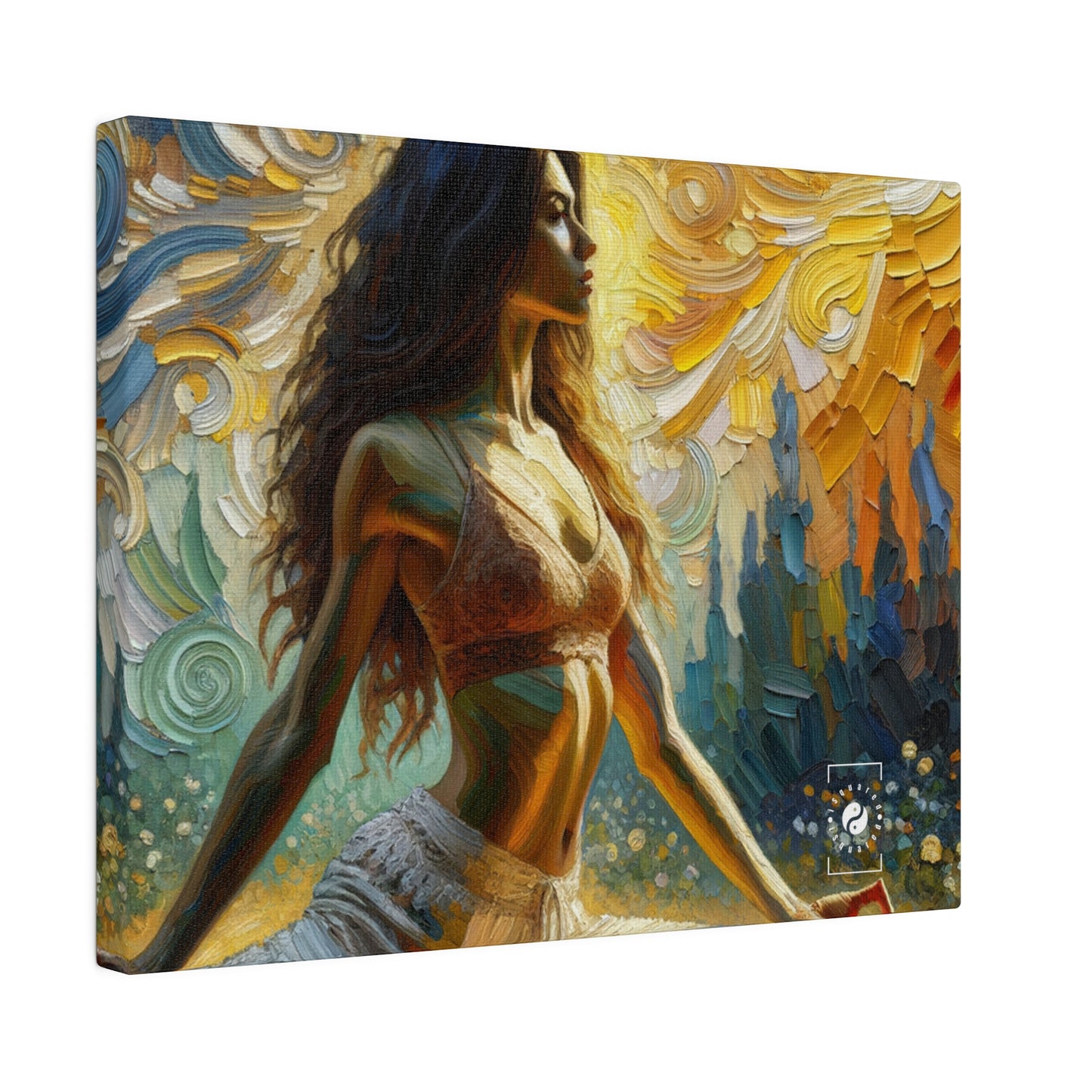 "Golden Warrior: A Tranquil Harmony" - Art Print Canvas