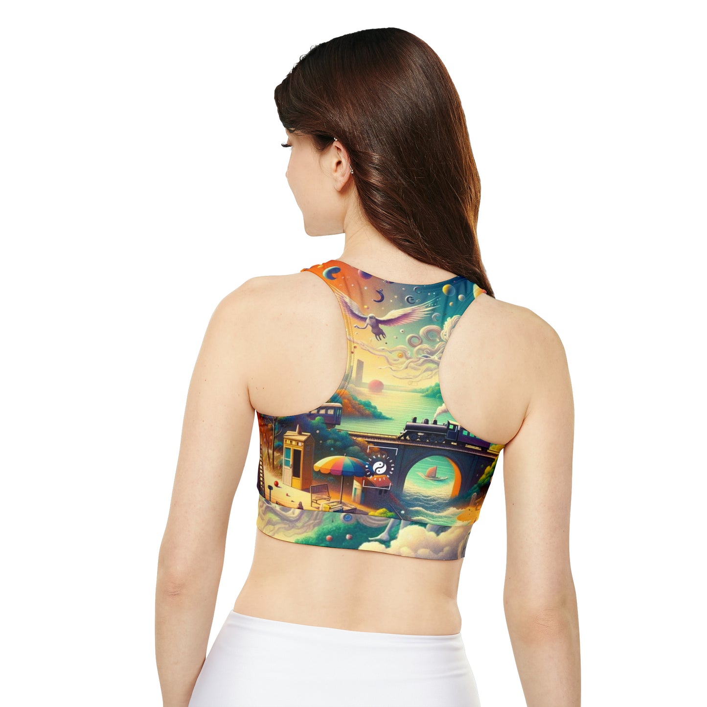 "Mirrors of Metaphor: A Murakami Odyssey" - Soutien-gorge de sport doublé et rembourré