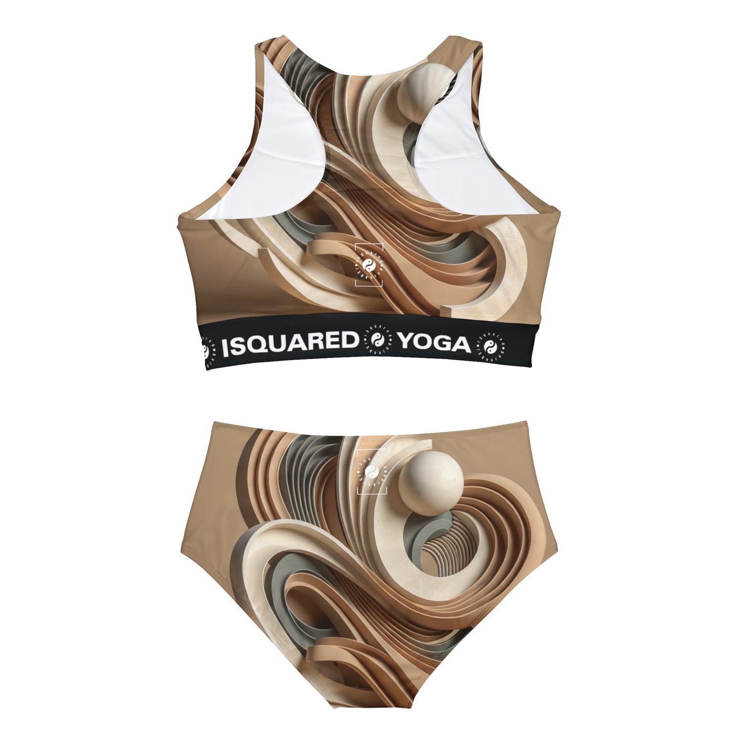 "Hepworth Hues : Une symphonie aux tons terrestres" - Ensemble de bikini de yoga chaud