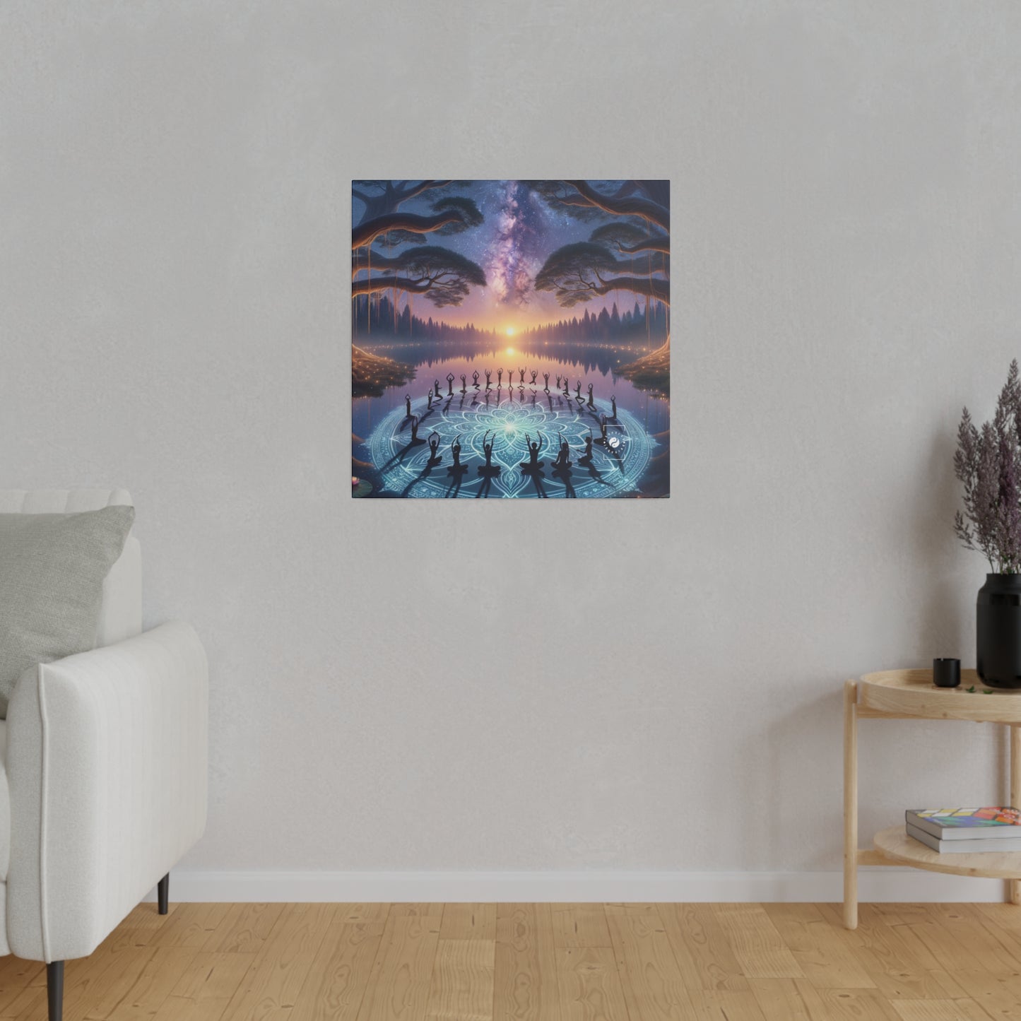 "Celestial Serenity: Mandala's Reflection" - Art Print Canvas