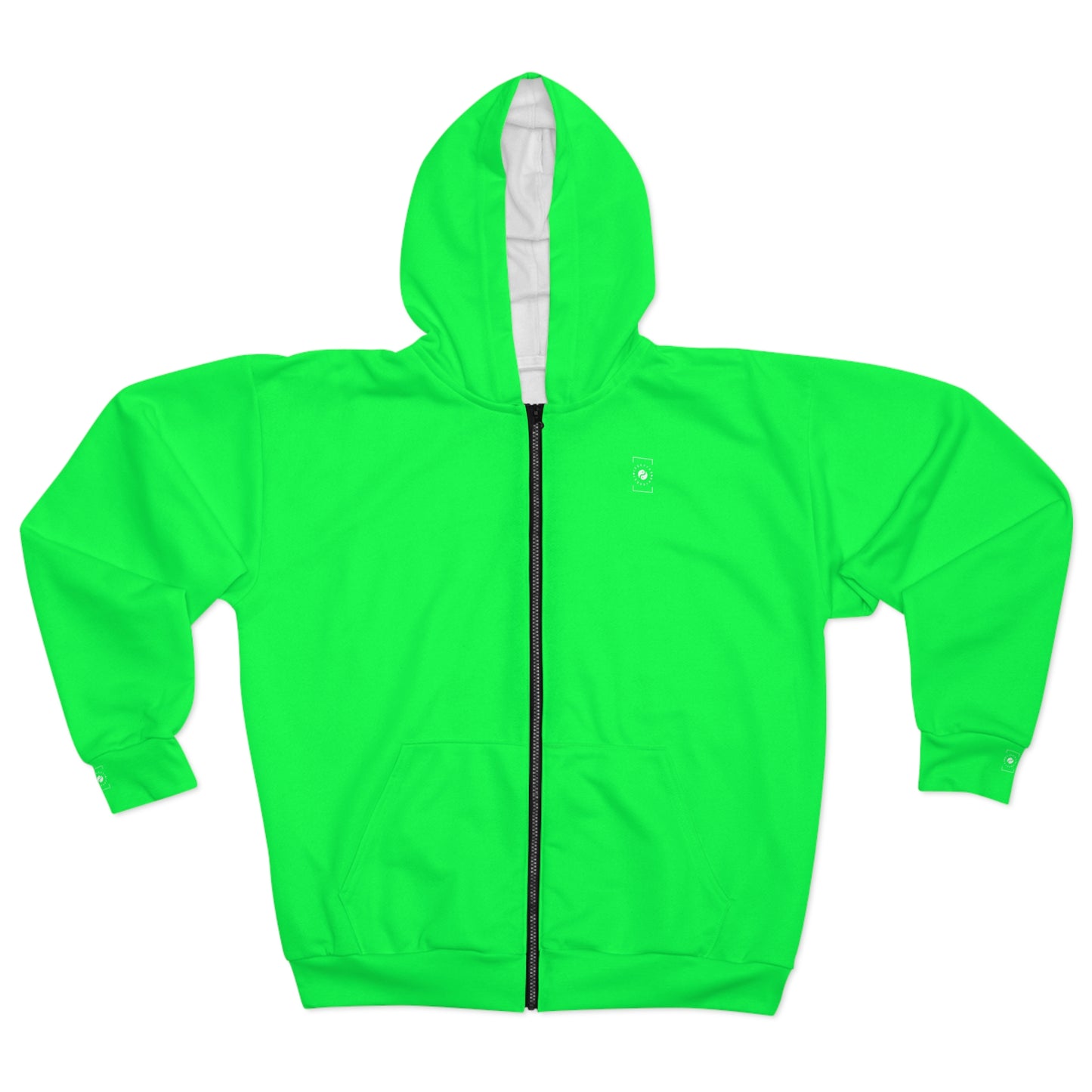 #0FFF50 Vert Néon - Sweat à capuche zippé