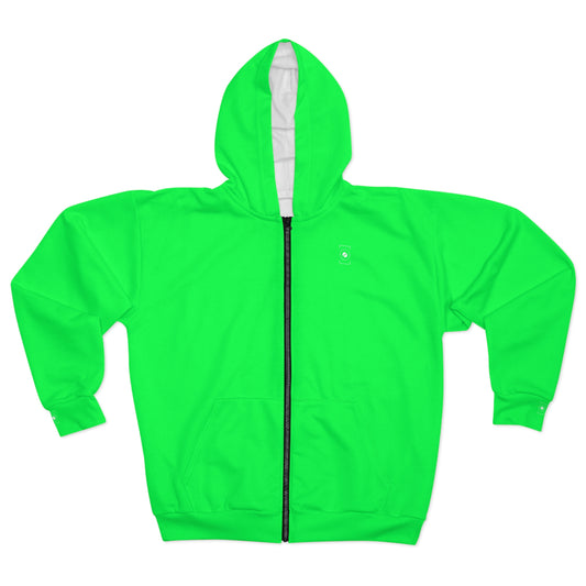 #0FFF50 Neon Green - Zip Hoodie